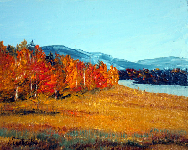 Fall Trees by Laura Tasheiko, Maine Artist