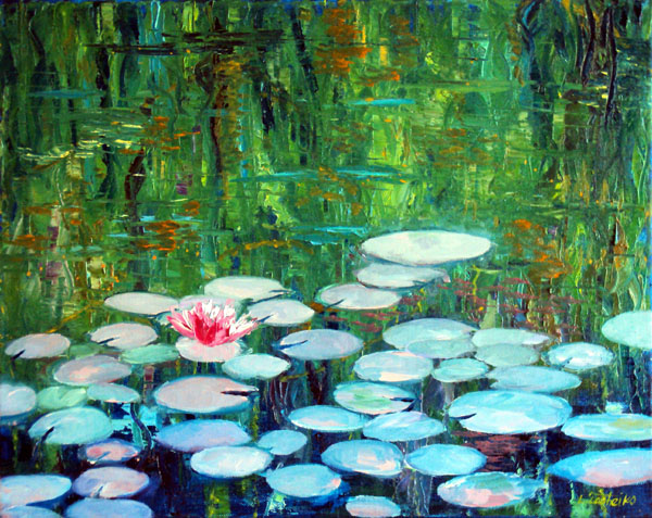 Water Lilies by L. Tasheiko, Maine Artist