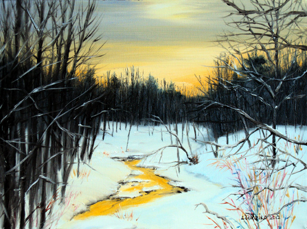 Winter Sunset by Laura Tasheiko
